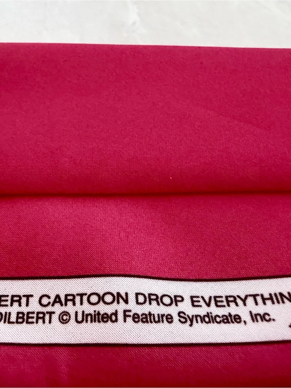 Vintage Ralph Marlin Dilbert Drop Everything Cartoon Novelty Tie Red Y2K